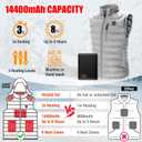 Heated Vest for Men with Detachable Heated Hood, Electric Vest for Men with Battery Pack Included (Medium, Gray)