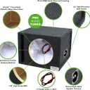 Atrend Bbox Car Pro Audio Speaker Enclosures 10” Single Vented Subwoofer/Speaker Enclosure High Grade MDF – Nickel Finish Speaker Terminals 18 Gauge Audio Cables - Improves Audio Quality, Sound & Bass