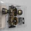 Atlas Tulip Door Knob with Lock, Antique Brass
