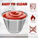 DJZZ 50 Pcs Metal Sauce Cups 2.5oz Ramekins, Stainless Steel Dipping Sauce Cups Metal Condiment Container Reusable Round Butter Dressing Restaurant Small Bowls (50)