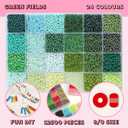 12500pcs John Bead Assorted Glass Seed Beads 8/0, 24 Colors Green Fields Palette Round Bead for DIY Crafts Jewelry Making Bead Box