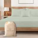 Good Sleep Bedding King Size Sheet - Soft & Breathable, 100% Egyptian Cotton, 1000 Thread Count, Deep Pocket 16", "Luxury Fitted Bed Sheets - Sage Green