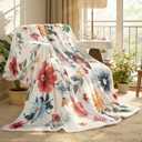 Lahome Rerto Fleece Blanket for Women Boho Bedroom Decor, Small Throw Blanket for Couch Bed Chair Cover, Decorative Fleece Blanket Throws Mom Gift Vintage Home Decor, Bohemian Colorful 50x60