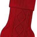 Malier Christmas Stocking for Dogs Cats, Knit White Dog Christmas Stocking, Paw Shape Pet Christmas Stocking Large Cat Stockings Hanging Stocking for Dogs Cats Pets (Red)