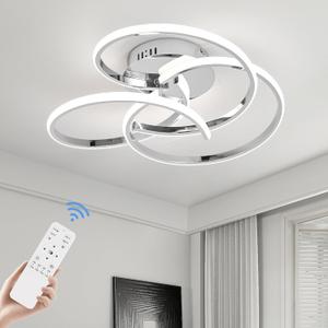 CANEOE Modern Led Ceiling Light, 42W Dimmable Close to Ceiling Light Fixture with Remote Control, Flush Mount Led Ceiling Lamp for Bedroom Living Dining Room Kitchen