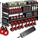 Large Power Tool Organizer Wall Mount with Charging Station, 49.5"D x 10"W x 4"H