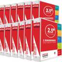 Performore 3 Ring Binder, 2.5" Professional Round Ring, Presentation Folder for Standard Pages with Inside Pockets, Customizable Clear View White Binder (12 Pack) - Ideal for Office Supplies