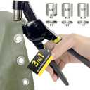 Grommet Tool Kit 1/2 1/4 3/8 Multi-Size Hole Punch, 608 Pcs Heavy Duty Grommets Tool Kit, Eyelets and Grommets for Tarps, Fabric Rings, Leather, Tents, Vinyl, Canvas and so on