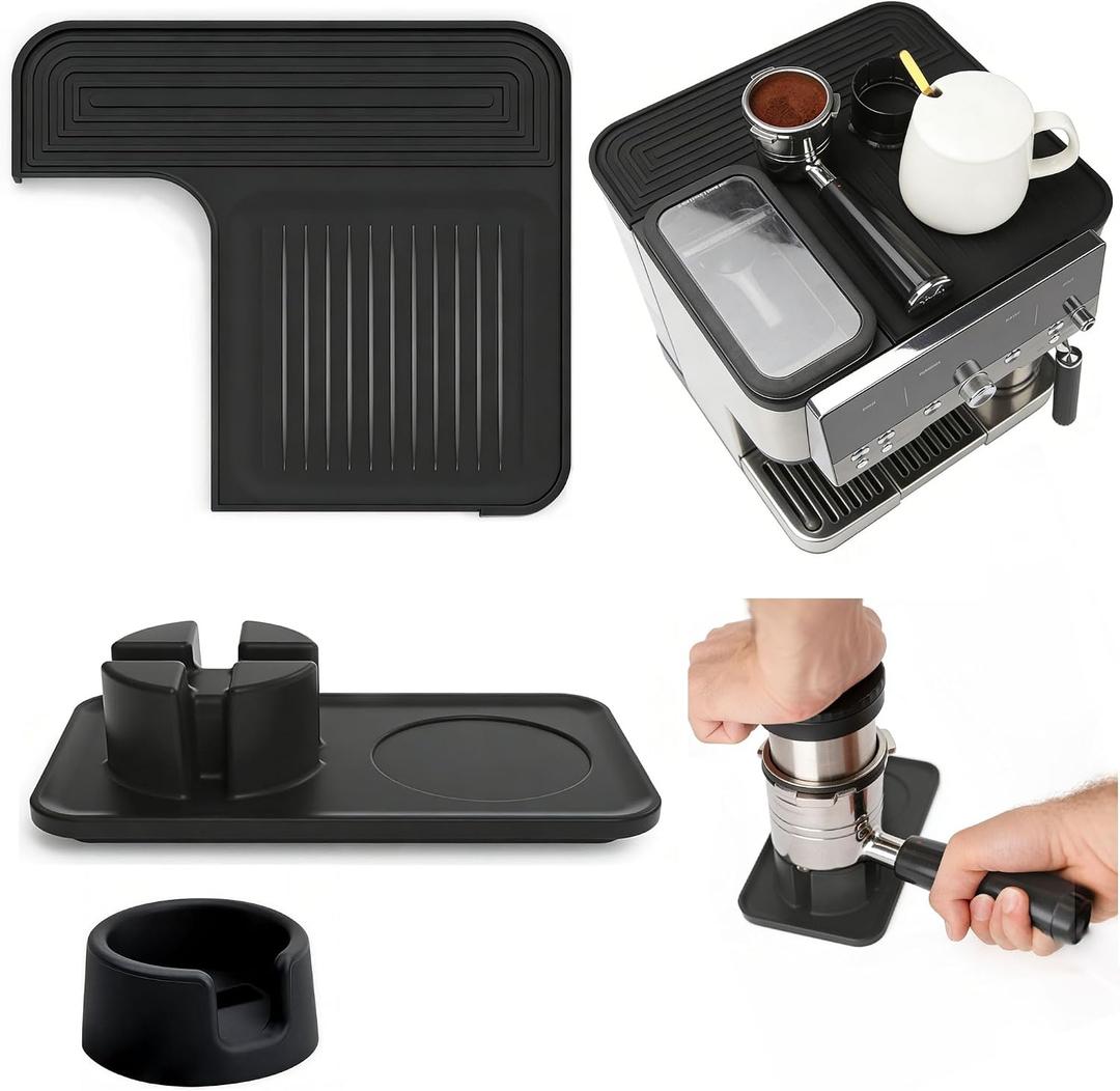 Silicone Top Mat & Tamper Base & Tamping Mat Compatible with Ninja Luxe Cafe Espresso Machine ES601/ES701, Non-Slip Accessories