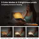 PIPAPI Rechargeable Magnetic Clip Reading Light, Book Light for Reading in Bed, 3 Color Modes, 5 Brightness Levels, Long Lasting, Eye Care, Perfect for Book Readers (Brown)