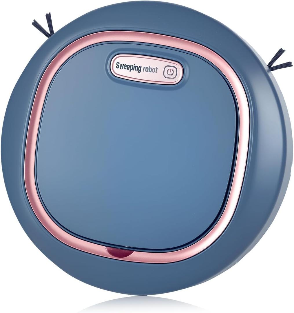 3-in-1 Robot Vacuum Mop Combo with Auto Obstacle Avoidance - Smart Floor Cleaner, Touch Control, Ultra-Quiet 55dB, 60min Runtime for Hardwood/Tile/Marble Floors - Blue