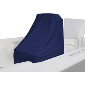600D Fade and Tear Resistant Boat Center Console Cover,Heavy-Duty Waterproof and UV Protection Trailerable Boat Console Cover with Windproof Strap, Navy (Large Size up to 40"L X 46"W X 45"H)