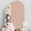 Asee'm 6.6FT Wedding Arch Cover Nude Fitted Spandex Cover 2-Sided Round Top Chiara Stand Covers for Party Ceremony Birthday Banquet Decoration