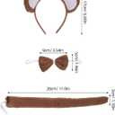 BESTOYARD 9 Pcs Halloween Monkey Costume with Ear Tail Set, Animal Costume Accessory Bulk Cartoon Headband Set Bow Tie & Tail for Kids' Parties and Dress-up Play