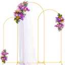 Arch Backdrop Stand (6FT, 5FT, 4FT) Set of 3 Gold Wedding Arch Backdrop,Metal Arch Backdrop Stand for Anniversary, Arched Backdrop Frame for Birthday Parties Garden Background Decoration