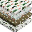 4 Pack N Play Sheets Woodland Forest Animals Wood Neutral Unisex Fitted Baby N Play Sheets Fitted for Standard Pack and Plays and Mini Cribs Set for Baby Boys or Girls (Paint Fox)