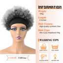 Afro Curly Headband Wig for Black Women,Short Kinky Curly Synthetic Wig with Super Elastic Headband Glueless Quick Wear And Go Fluffy Bouncy Afro Wig for Daily Party(TGrey)