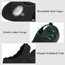 Womens Orthopedic Walking Sandals Arch Support Comfort Slip-On Sport Sandals Open-Toe Athletic Sandals for Plantar Fasciitis Summer Beach Casual (Black), Size 10