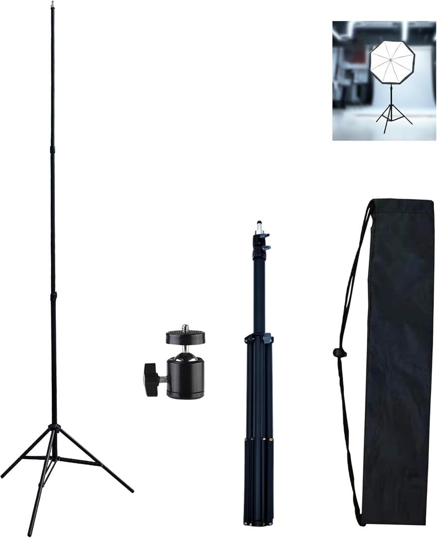 Photography Light Stand 110 inches/2.8 Meters AdjustableCapable of Supporting Up to 20KG Photography LightingIt Features a Gimbal and is Suitable for Fill LightsSoftboxes, Cameras, and Live Video