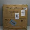 Folding Table 4 Foot Portable Heavy Duty Plastic Fold-in-Half Utility Table Small Indoor Outdoor Adjustable Height Folding with Carrying Handle, Camping and Party,White