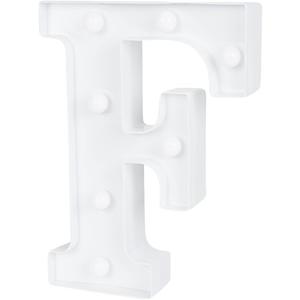 Restaurantware Illumify 6.4 x 1.2 x 8.7 Inch Light Up Letter 1 Durable Marquee LED Light - Letter F Touchproof White Plastic Party Light Keyhole Slot For Parties Weddings Or Special Events