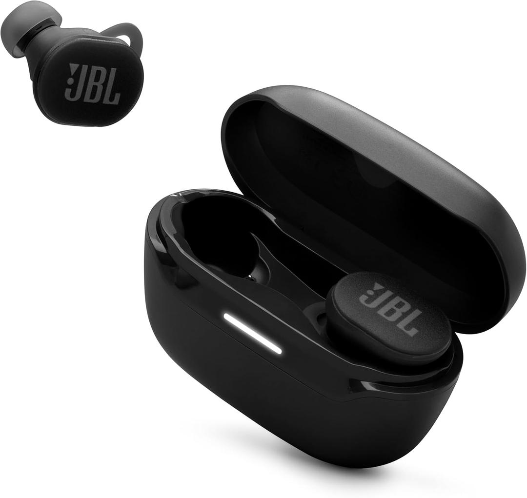 JBL Endurance Race 2 - Waterproof (IP68) Sports True Wireless Earbuds with 4 mics for Crisp, Clear Calls, JBL Pure Bass Sound, 48Hrs of Playback, Plus Speed Charging & Active Noise Cancelling (Black)