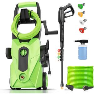2025 New 5000PSI Electric Pressure Washer, Power Washer with 33FT Resistant Extension Hose and 4 Nozzles, Compatible with Undercarriage Cleaners, Professional Powerwashers for Home/Car(Green) 2025 New 5000PSI Electric Pressure Washer, Power Washer with 33FT Resistant Extension Hose and 4 Nozzles, Compatible with Undercarriage Cleaners, Professional Powerwashers for Home/Car(Green)