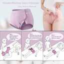 Post Surgery Tearaway Underwear for Women, Reusable Stick-On Briefs, Incontinence & Elderly Care, Hip Knee Surgery, Breathable CottonPurple4XL