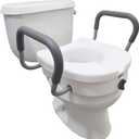 Carex E-Z Lock Raised Toilet Seat With Handles, 5" Toilet Seat Riser with Arms, Handicap Raised Toilet Seat For Seniors and Elevated Toilet Seat (1 Count (Pack of 1))