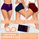 MISSWHO Cotton High Waisted Women Underwear Soft Briefs Full Coverage Comfy Ladies Panties, Size 6