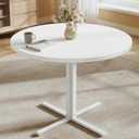 VASAGLE Dining Table, Small Round Kitchen Table for 4 People, 31.5 x 29.4 Inches, for Dining Room, Living Room, Farmhouse, Water-Resistant, Snow White UKDT082W01V1