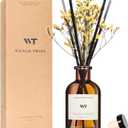 WEALD TRIBE Reed Diffuser Set for Bathroom Air Fresheners, Oil Diffuser Sticks with Flower | Lemongrass Scent 4.0 fl oz Home Fragrance with Sticks Defusers | House Bedroom Office Shelf Decor