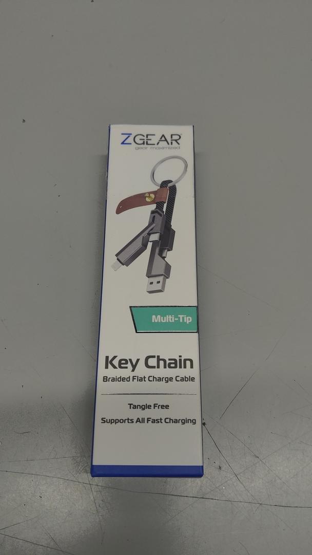 ZGear Multi-Tip Key Chain Braided Flat Charge Cable.