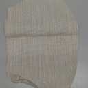 SHACOS Wedge Placemats Set of 4 Woven Vinyl Small Round Table Placemats Wipe Clean Table Mats for Round Dining Table Indoor Outdoor, Beige White