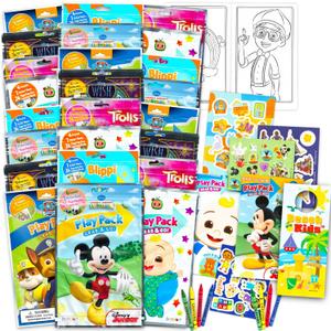 24 Play Packs for Kids Party Favors - Bulk Assorted Play Packs Grab and Go Bundle with Mini Coloring Books, Stickers, More for Boys Girls Kids Goodie Bags