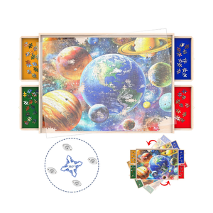 Rotating Jigsaw Puzzle Board with Drawers 1000 Piece – Puzzle Table with Cover, 4 Drawers, 23” x 31" – Wooden Puzzle Organizer, Puzzle Accessories,Portable Puzzle Tables for Adults and Kids