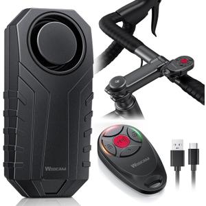 WSDCAM Upgraded Bike Alarm with Remote - 113dB Loud Anti-Theft Security Alarm, 197ft Remote Range, IP65 Waterproof, USB-C Rechargeable, Bike Horn & Locator for E-Bikes, Bicycles, Scooters, Motorcycles