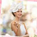White,Pink 2 Pcs Flower Fascinator Hats for Women, White Tea Party Hats, 1920s 50s Wedding Cocktail Floral Headbands with Clip, 2026 Vintage Rose Fascinator Headpiece (Purple)