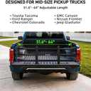 Adjustable Truck Bed Extender 51.6" - 64", Aluminum Flip-in/Flip-Out Tailgate Extender for Mid-Size Trucks, Drill-Mount Design, Fits Tacoma, Ranger, Gladiator, Colorado, Frontier & Ridgeline