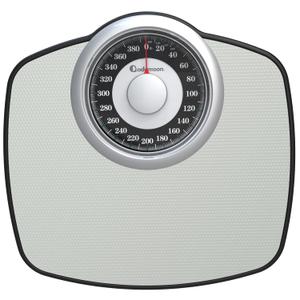 Adamson A25 Scales for Body Weight - Up to 400 LB - 5.3" Dial on 12.4" x 10.2" Platform - Anti-Skid Rubber Surface - High Precision Bathroom Scale Analog - Durable with 20-Year Assurance - Grey
