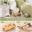 AmazerBath 7 Inches Bamboo Toilet Stool Squat for Adult, Foldable Squatting Potty Stools for Bathroom, 0.79" Thickness Poop Stool with Non-Slip Strip, Space-Saving, No Assembly Required, Natural Color