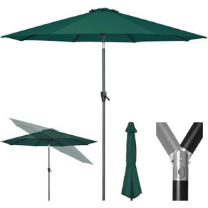 Tempera Patio Market Outdoor Table Umbrella with Push Button Tilt and Crank, Large Sun Umbrella with Sturdy Pole & Fade Resistant Canopy, Easy to Set