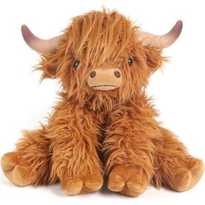 Highland Cow Stuffed Animals, Microwavable Stuffed Animal Adorable Fluffy Highland Cow Plush for Warmth Comfort, Heatable Coolable Lavender Scent Toy, Cute Soft Plushies Gift for Kid Boy Girl & Adult