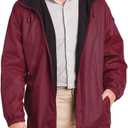 totes Mens Rain Jacket with Hood - Waterproof Rain Coat, Lightweight Storm Jacket - Burgundy, XL