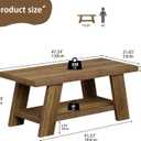 Tohomeor 47.24" Coffee Table for Living Room, Farmhouse Solid Wood Coffee Table with Storage, Rectangle Rustic Accent Center Table with for Home Apartment Office, Retro Brown