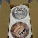 Elevated Cat Bowl, Raised Cat Food and Water Bowl Set for Indoor Cats, Splash Proof with 2 Stainless Steel Pet Food Bowls for Cats and Puppies, Whisker Fatigue and Dishwasher Safe - White