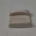 Beige Bone Almond Ceramic Soap Dish Tray Cloth Bar Washcloth Holder Bath Shower Bathtub