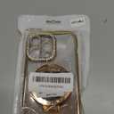 SMARTFOX Magnetic Kickstand Case for iPhone 14 Pro Max with Glitter Lens Protector, Compatible with Magsafe, Luxury Bling Diamond Cover Glitter Phone Case Women (Gold, for iPhone 14 Pro Max 6.7")