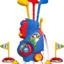 Liberry Toddler Golf Set, Upgraded Kids Golf Cart with Unique Shoulder Strap Design, Indoor and Outdoor Golf Toys for Boys and Girls Aged 1-5 Years Old (Blue)