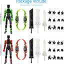 T13 New Action Figure Set (Assembly Completed), 3D Printed Multi-Jointed Movable Titan 13 Dummy Lucky 13 Mobile Robot, Nova 13 Action Figures Desktop Decorations for Game Lovers Toy (Black Red Green)